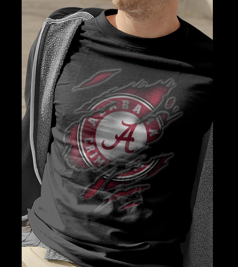 Torn Alabama Crimson Tide Logo A T-Shirt