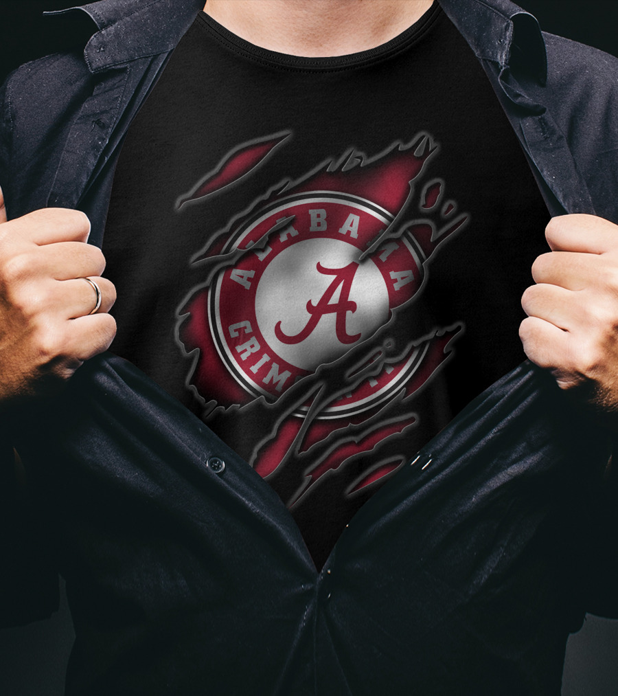 Torn Alabama Crimson Tide Logo A T-Shirt