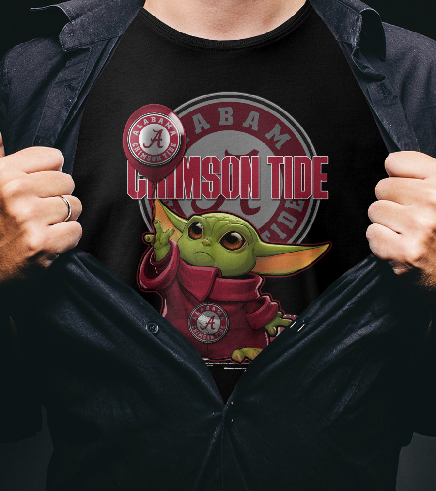 Yoda Alabama Crimson Tide Football Character With Team T-Shirt