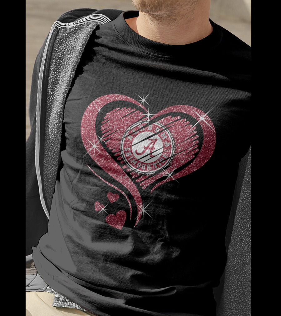 Heart Diamond Alabama Crimson Tide T-Shirt