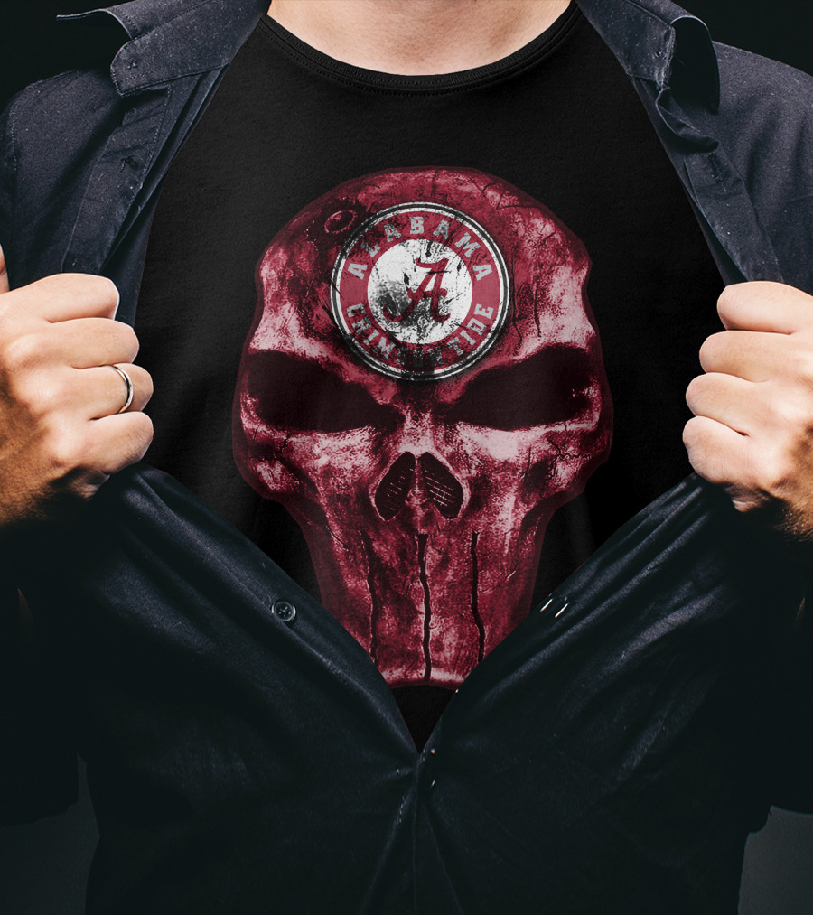 Skull Alabama Crimson Tide Плакат T-Shirt