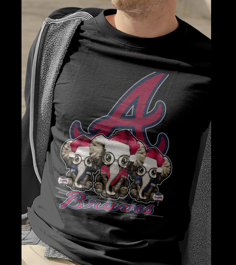 Atlanta Braves Christmas Elephants T-Shirt