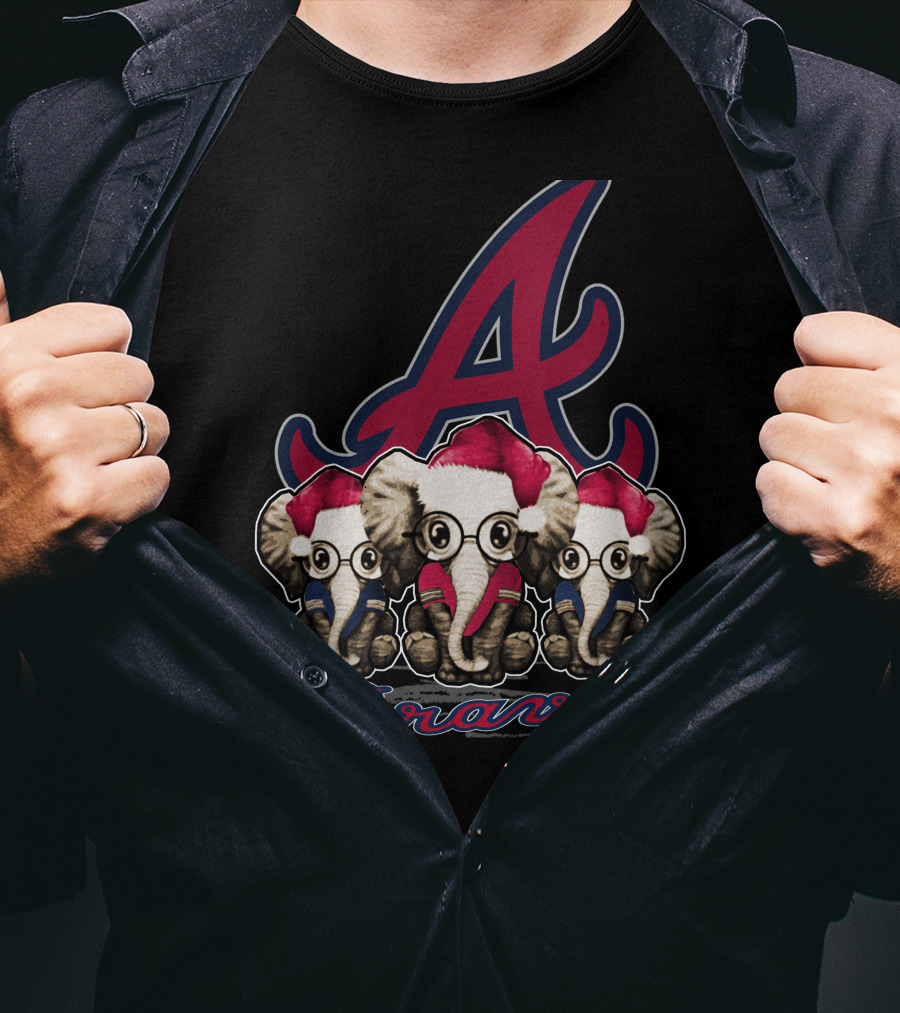 Atlanta Braves Christmas Elephants T-Shirt