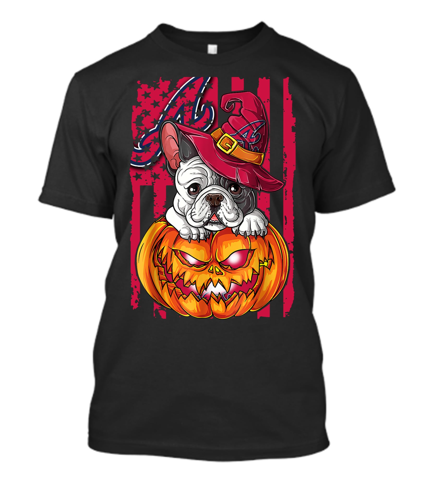 Atlanta Braves Halloween Bulldog Pumpkin T-Shirt