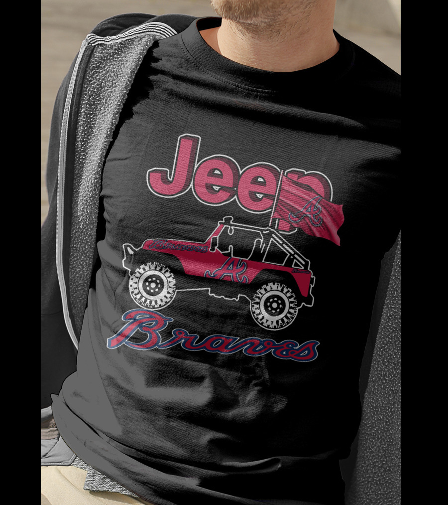 Jeep Atlanta Braves Red Flag Vehicle T-Shirt