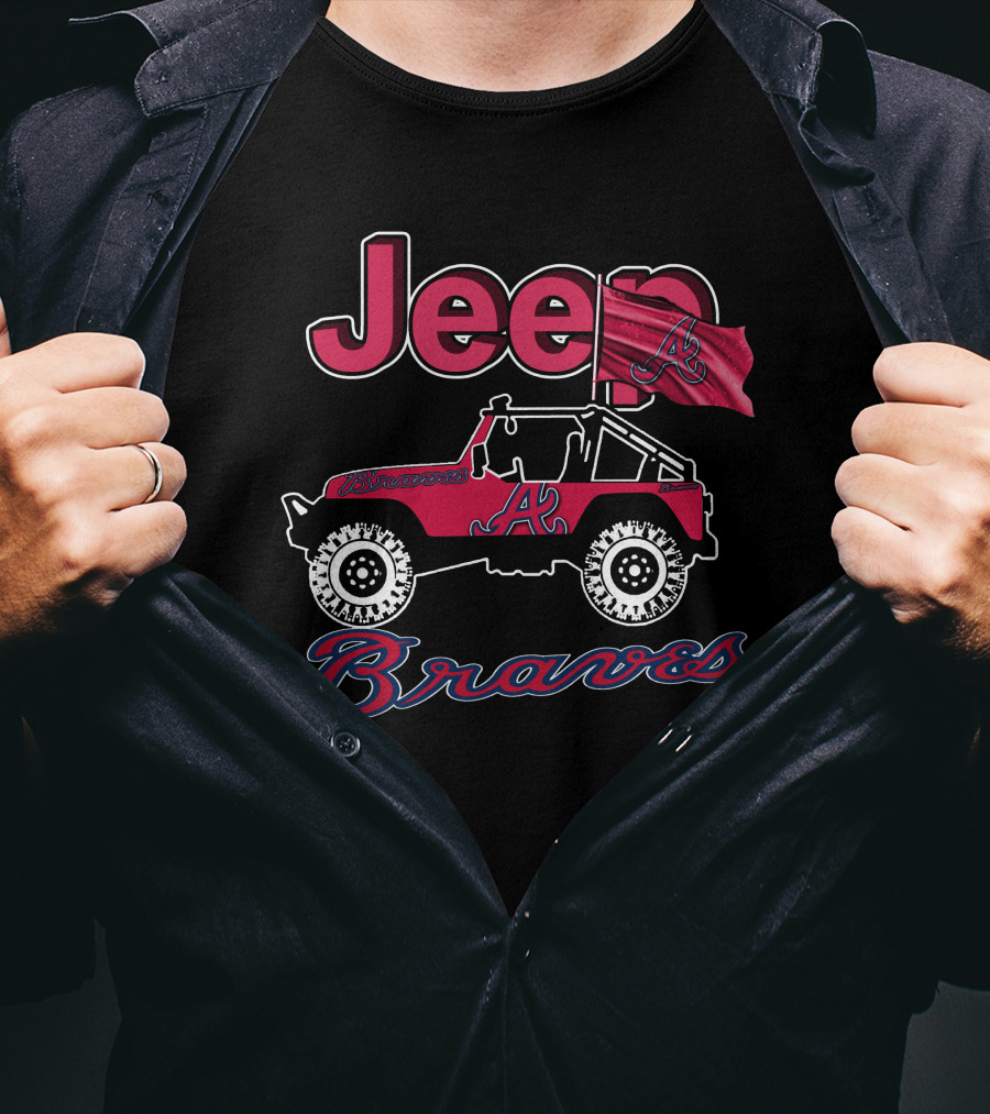 Jeep Atlanta Braves Red Flag Vehicle T-Shirt
