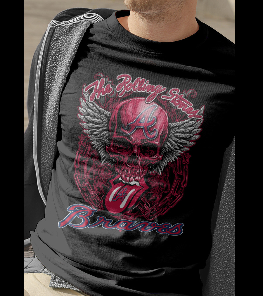 The Rolling Stones Atlanta Braves Winged Skull T-Shirt