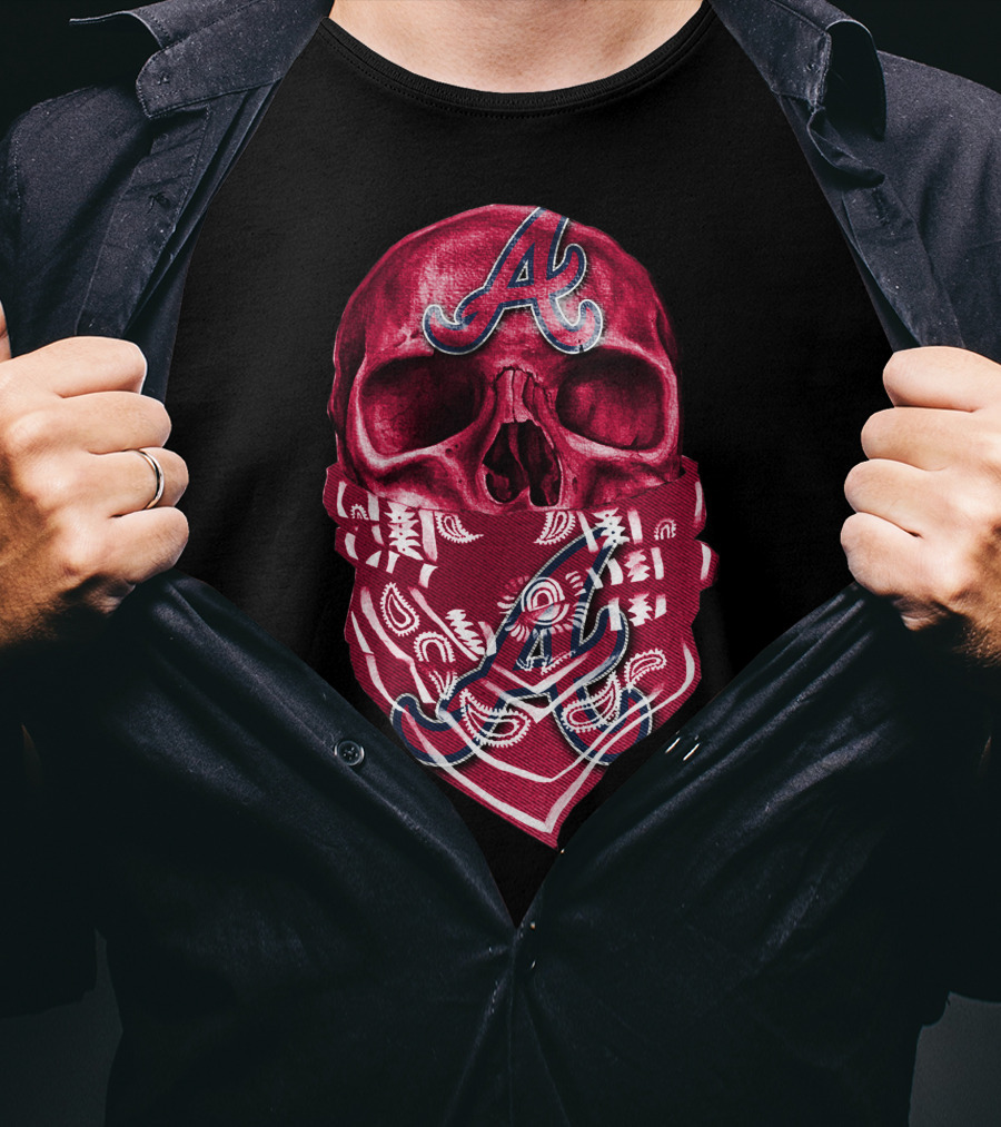 Atlanta Braves Skull Bandana V5 T-Shirt