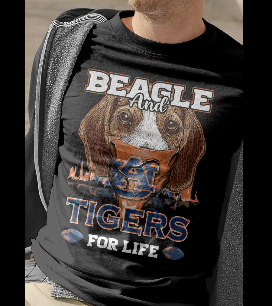 Beagle And Auburn Tigers For Life T-Shirt