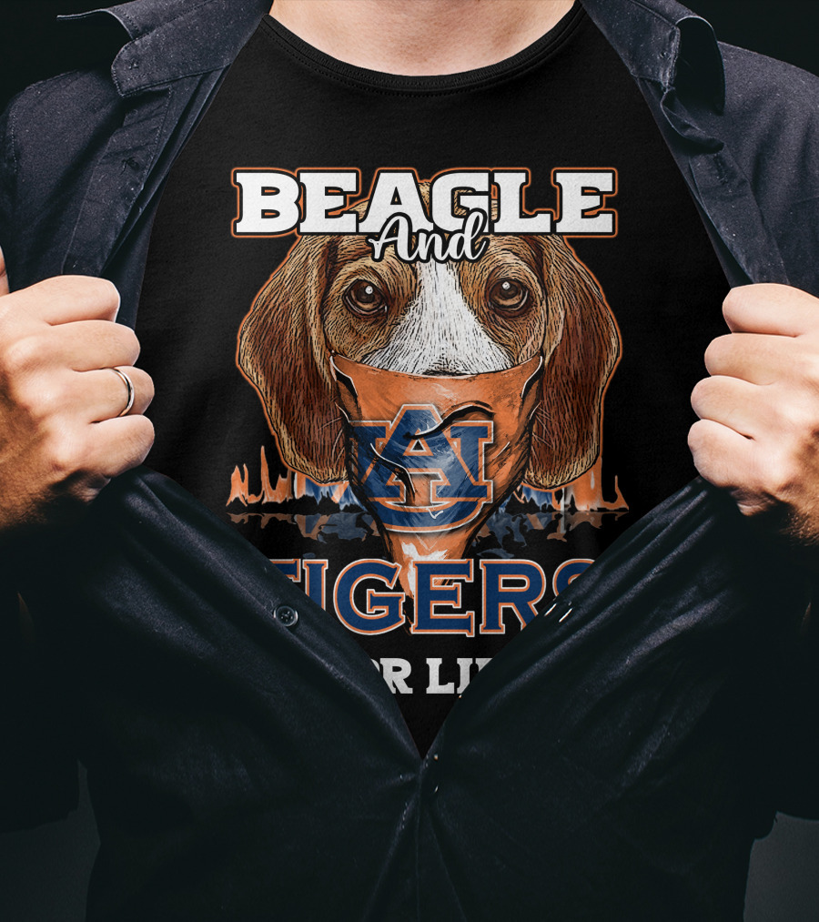 Beagle And Auburn Tigers For Life T-Shirt
