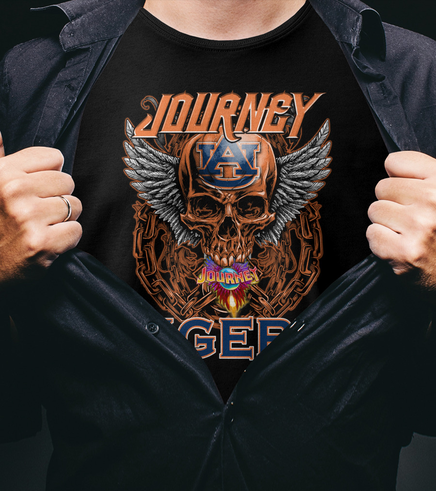 Journey Auburn Tigers Skull Wings T-Shirt