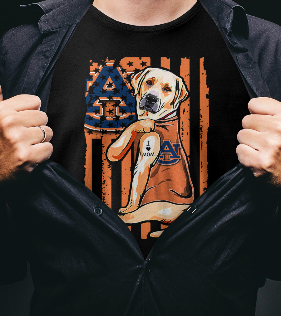 Auburn Tigers Labrador Retriever I Love Mom T-Shirt