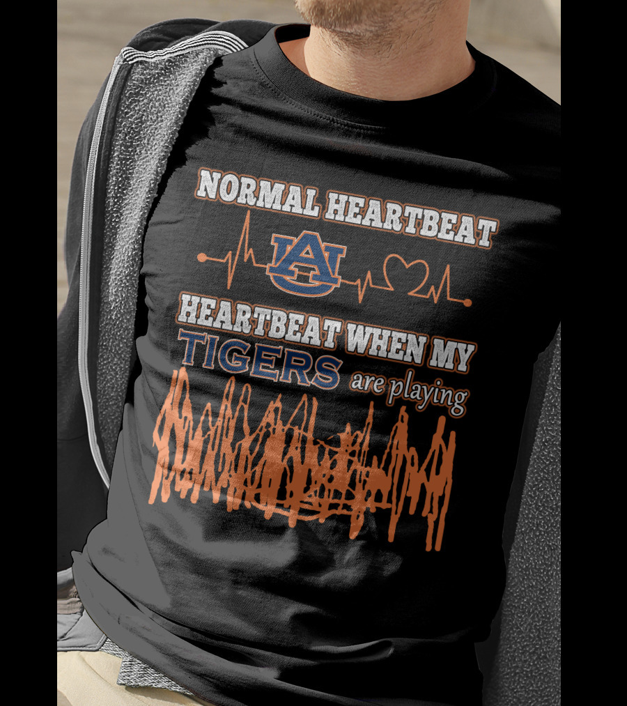 Normal Heartbeat Auburn Heartbeat When My Tigers Are Playing T-Shirt
