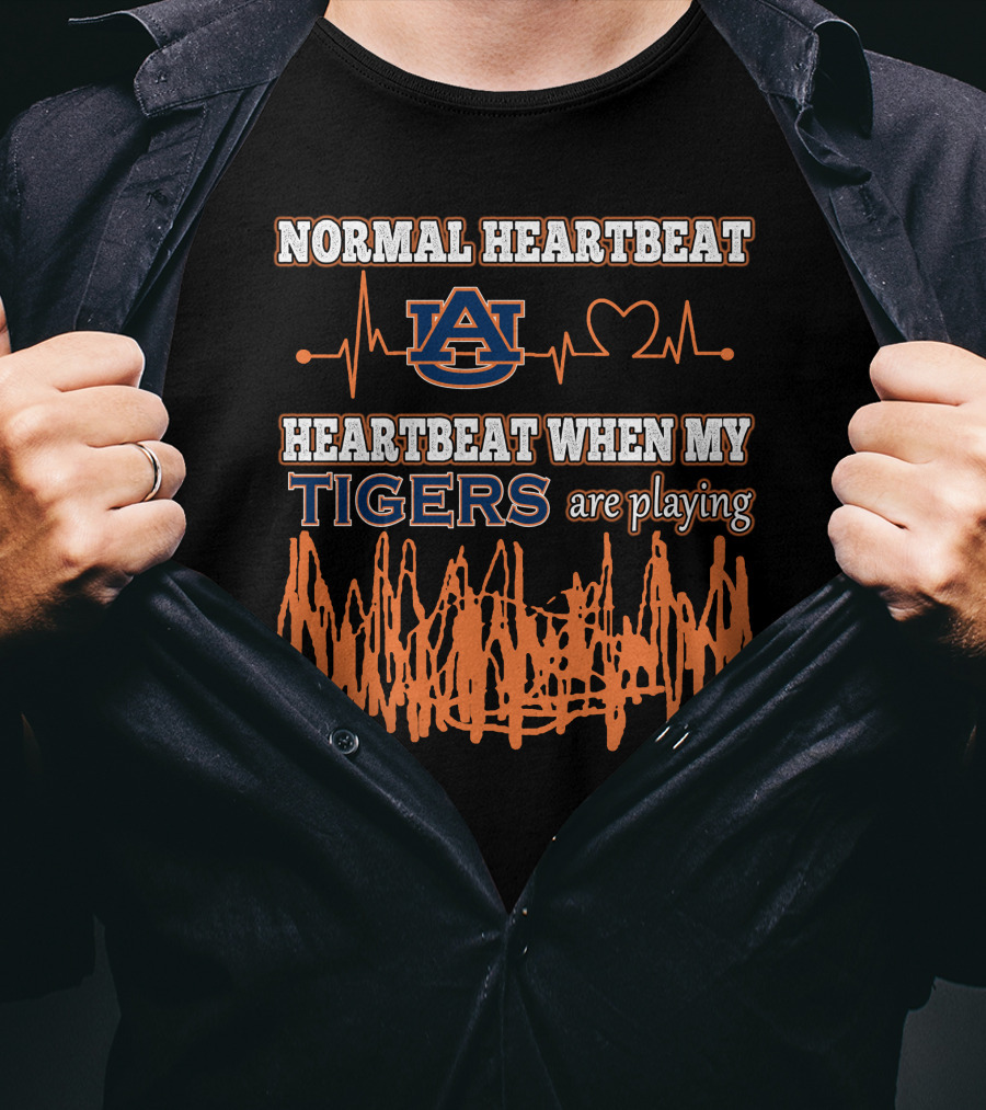 Normal Heartbeat Auburn Heartbeat When My Tigers Are Playing T-Shirt