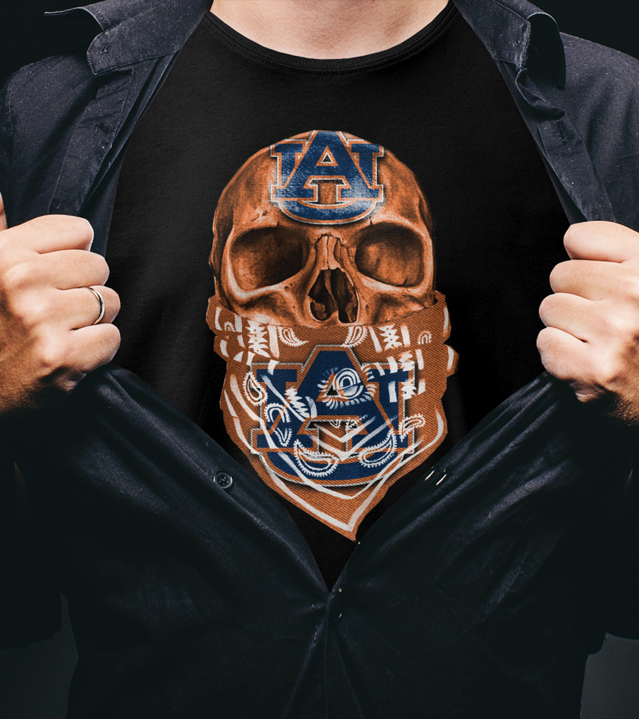 Skull Auburn Tigers Au Bandana T-Shirt
