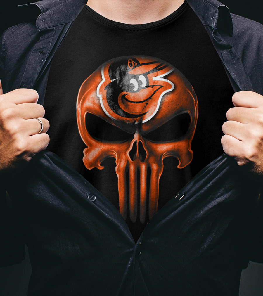 Baltimore Orioles Skull V3 T-Shirt