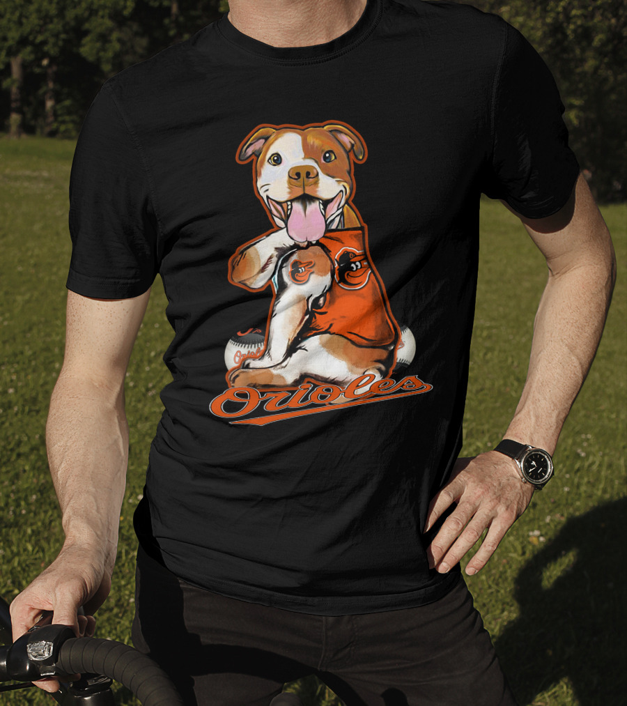 Pittbull Orioles Baseball Team Mascot T-Shirt