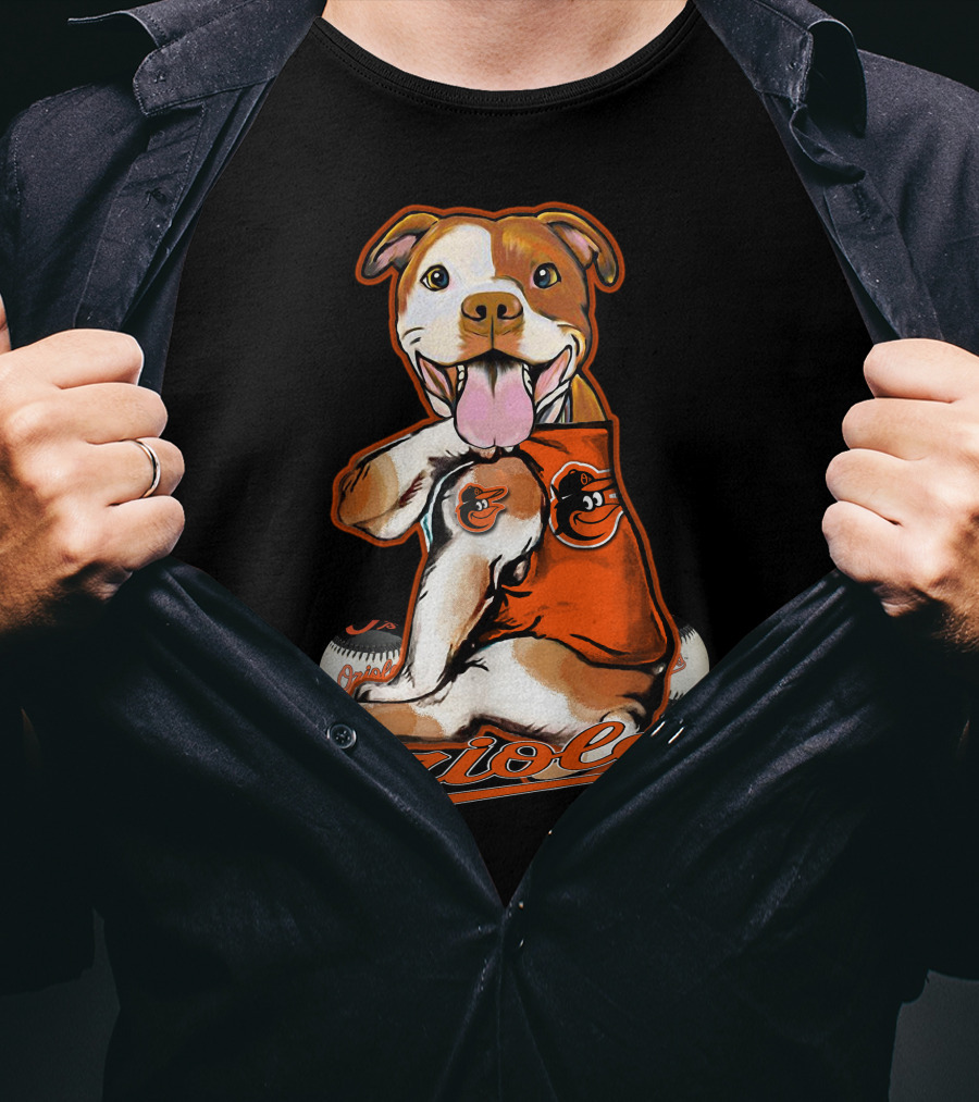 Pittbull Orioles Baseball Team Mascot T-Shirt