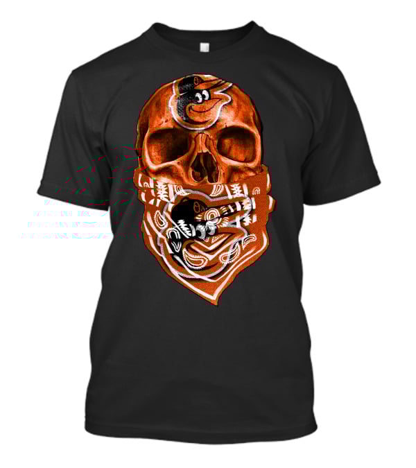 Skull Bandana V5 Baltimore Orioles T-Shirt