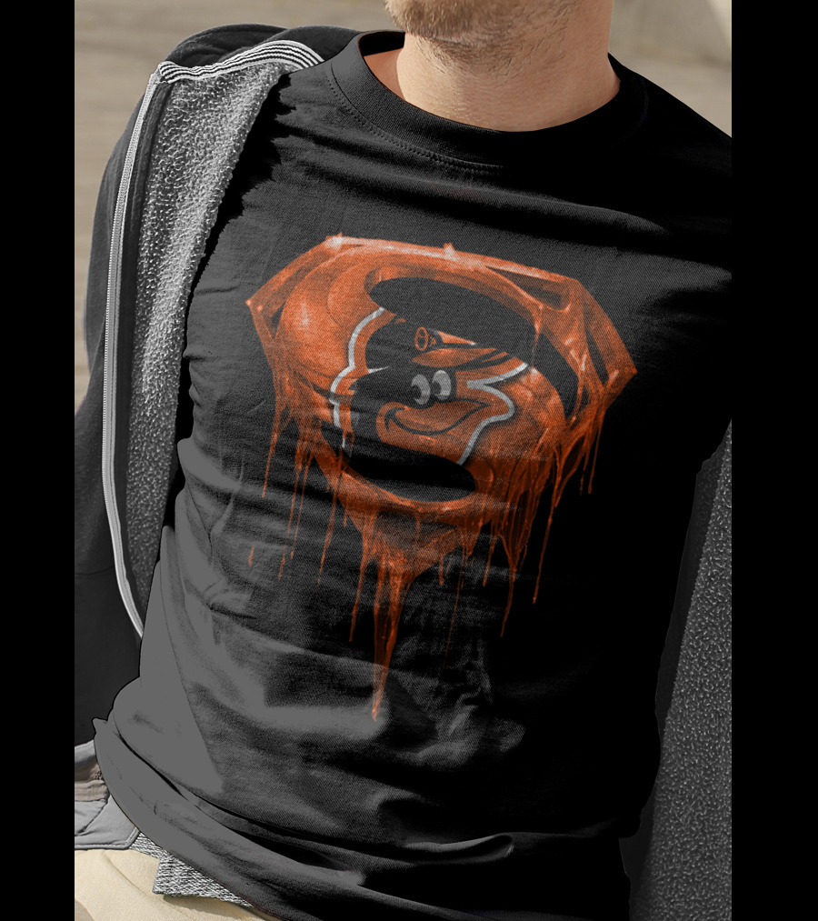 Baltimore Orioles Superman Melting Logo Spm T-Shirt