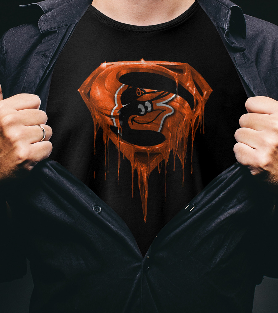 Baltimore Orioles Superman Melting Logo Spm T-Shirt