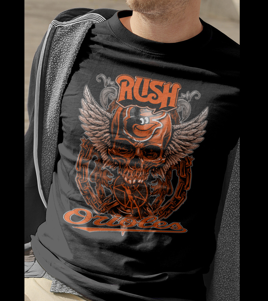 Rush Orioles Skull Wings Chain T-Shirt