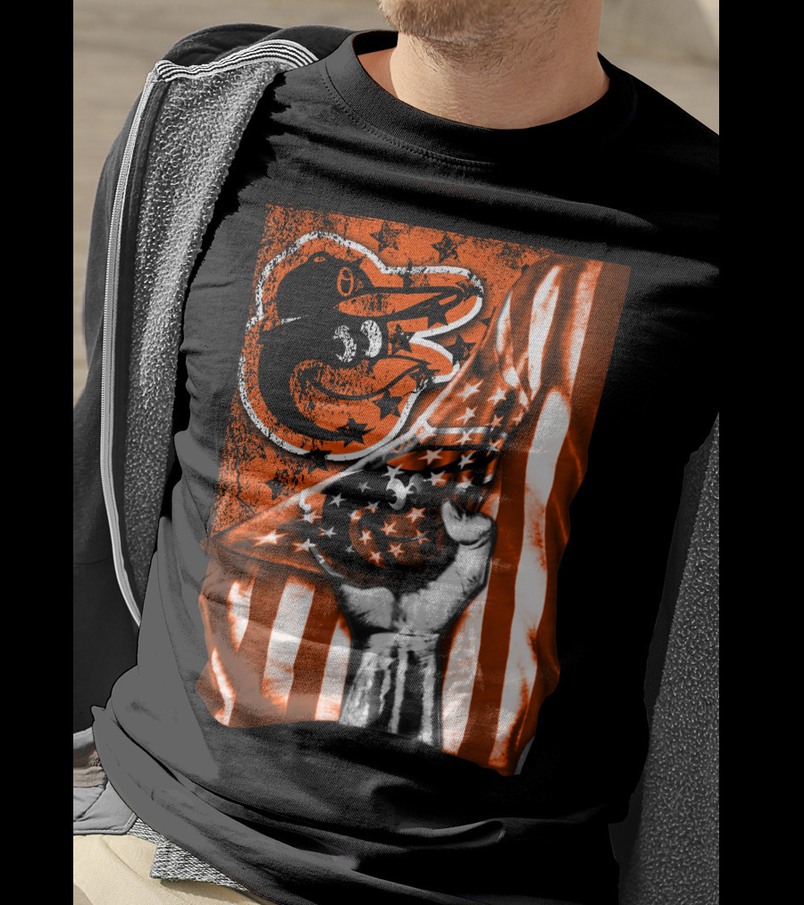 Baltimore Orioles Stars And Stripes Flag T-Shirt