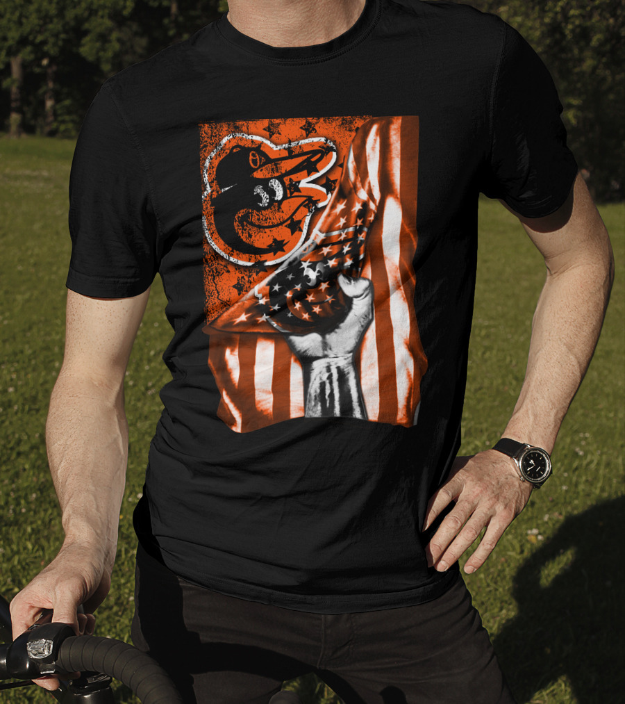 Baltimore Orioles Stars And Stripes Flag T-Shirt