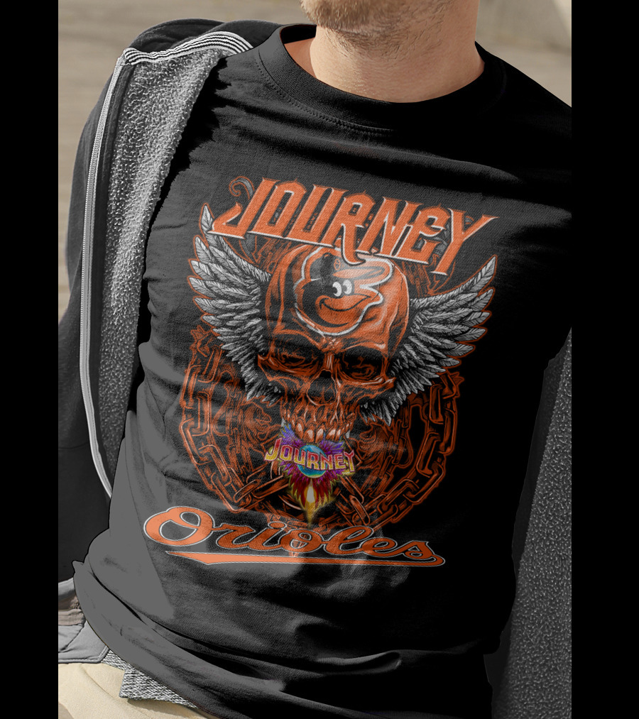 Journey Baltimore Orioles Skull Wings T-Shirt