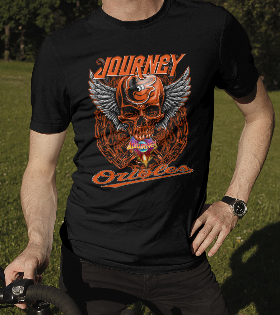 Journey Baltimore Orioles Skull Wings T-Shirt