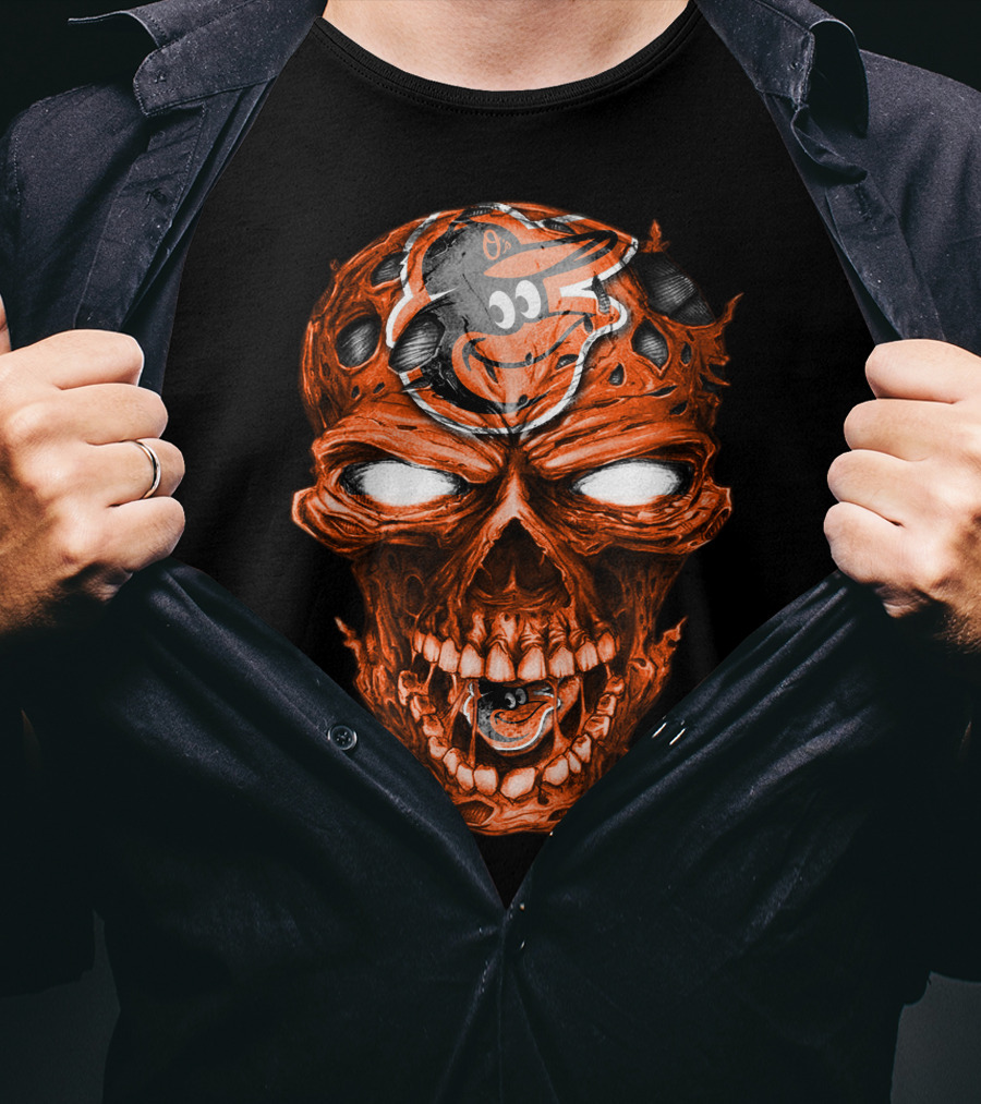 Baltimore Orioles Skull T-Shirt