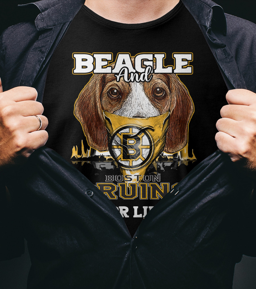Beagle And Boston Bruins For Life T-Shirt