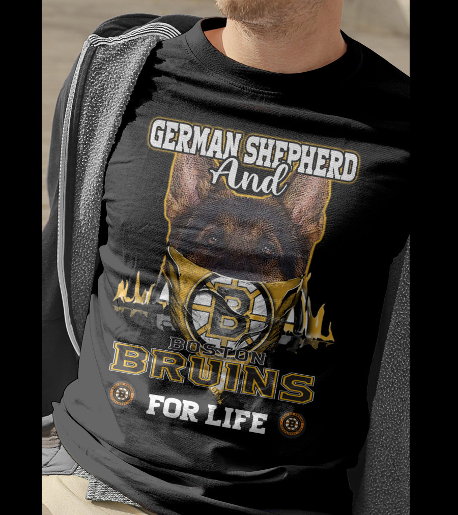 German Shepherd And Boston Bruins For Life T-Shirt