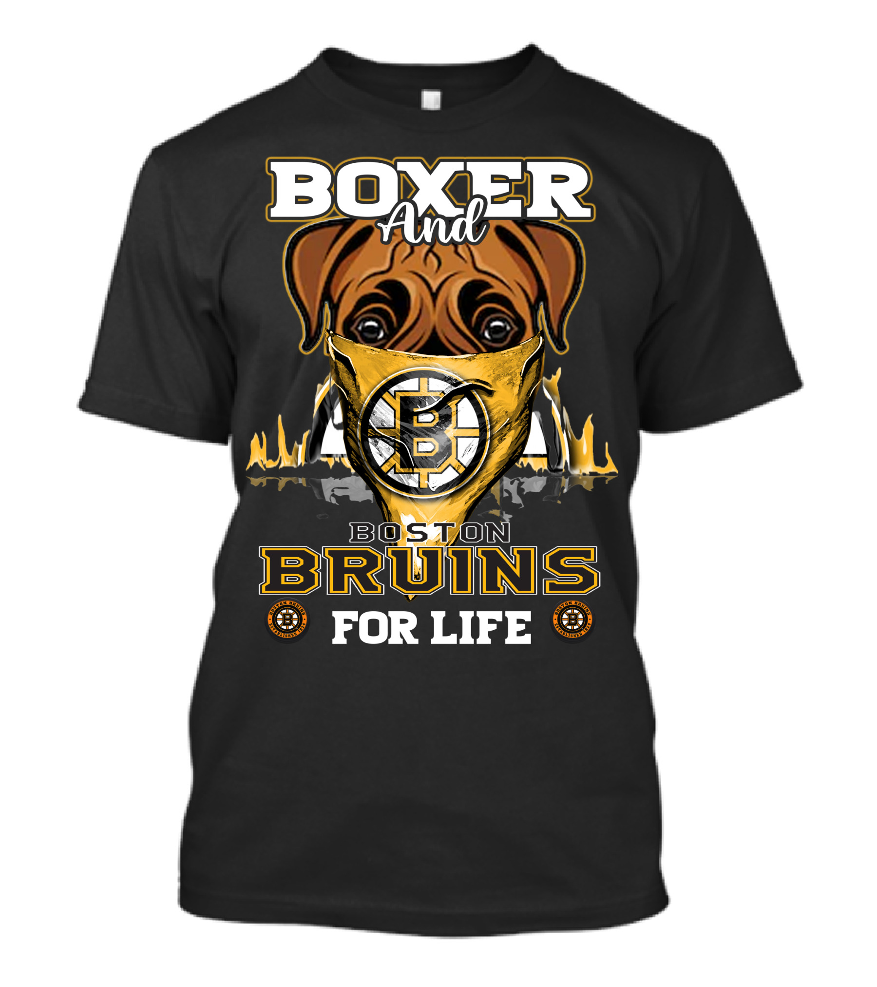 Boxer And Boston Bruins For Life T-Shirt