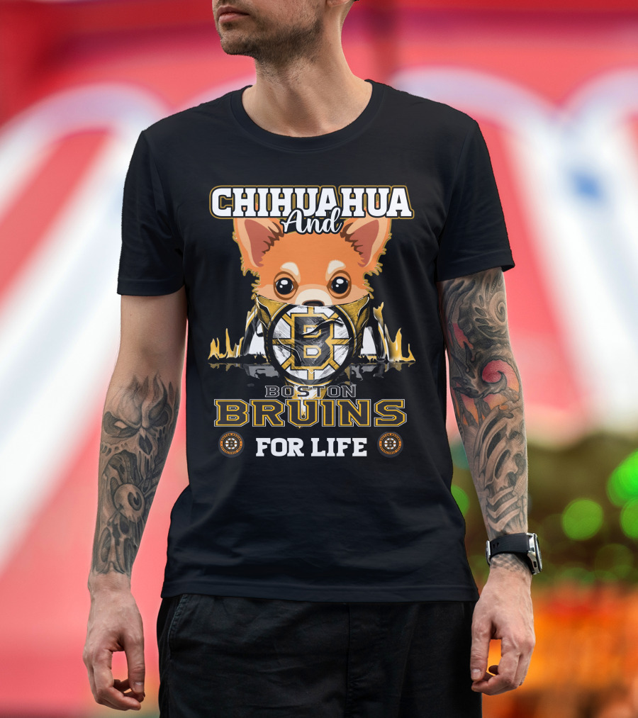 Chihuahua and Boston Bruins for Life T-Shirt