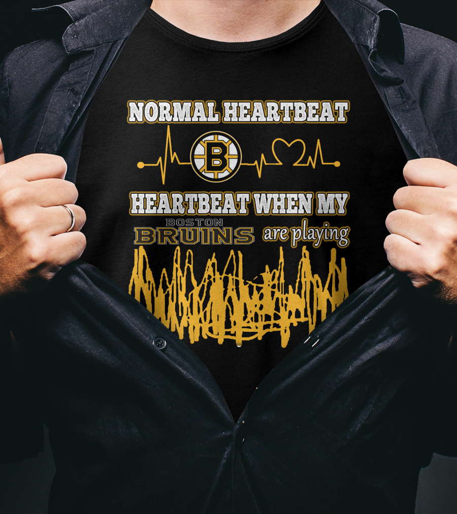 Normal Heartbeat Heartbeat When My Boston Bruins Are Playing T-Shirt
