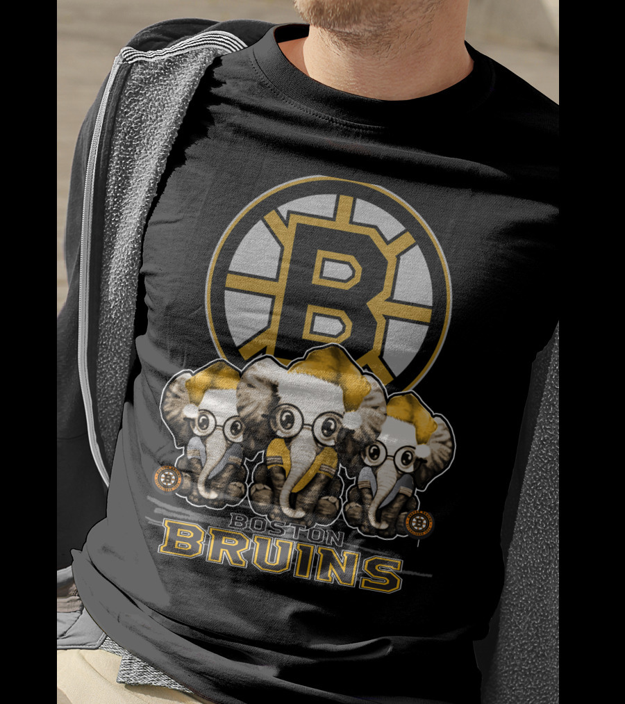 Boston Bruins Elephant Xmas T-Shirt