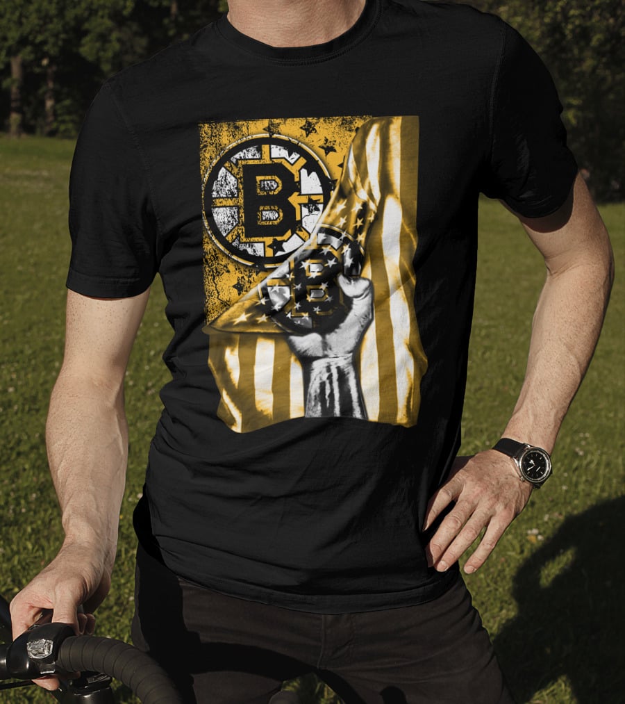 Boston Bruins American Flag Emblem T-Shirt