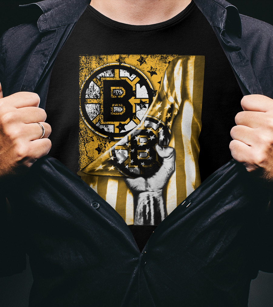 Boston Bruins American Flag Emblem T-Shirt
