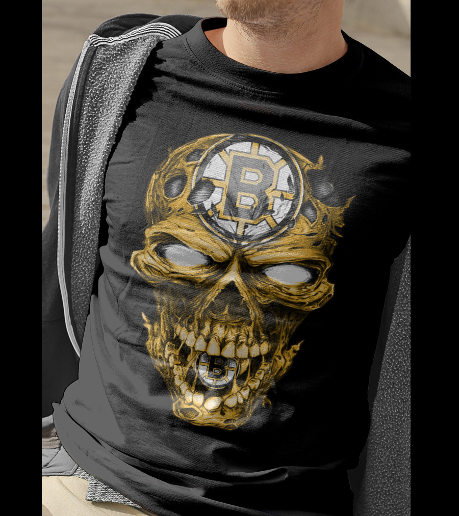 Boston Bruins Skull B Logo Fusion T-Shirt