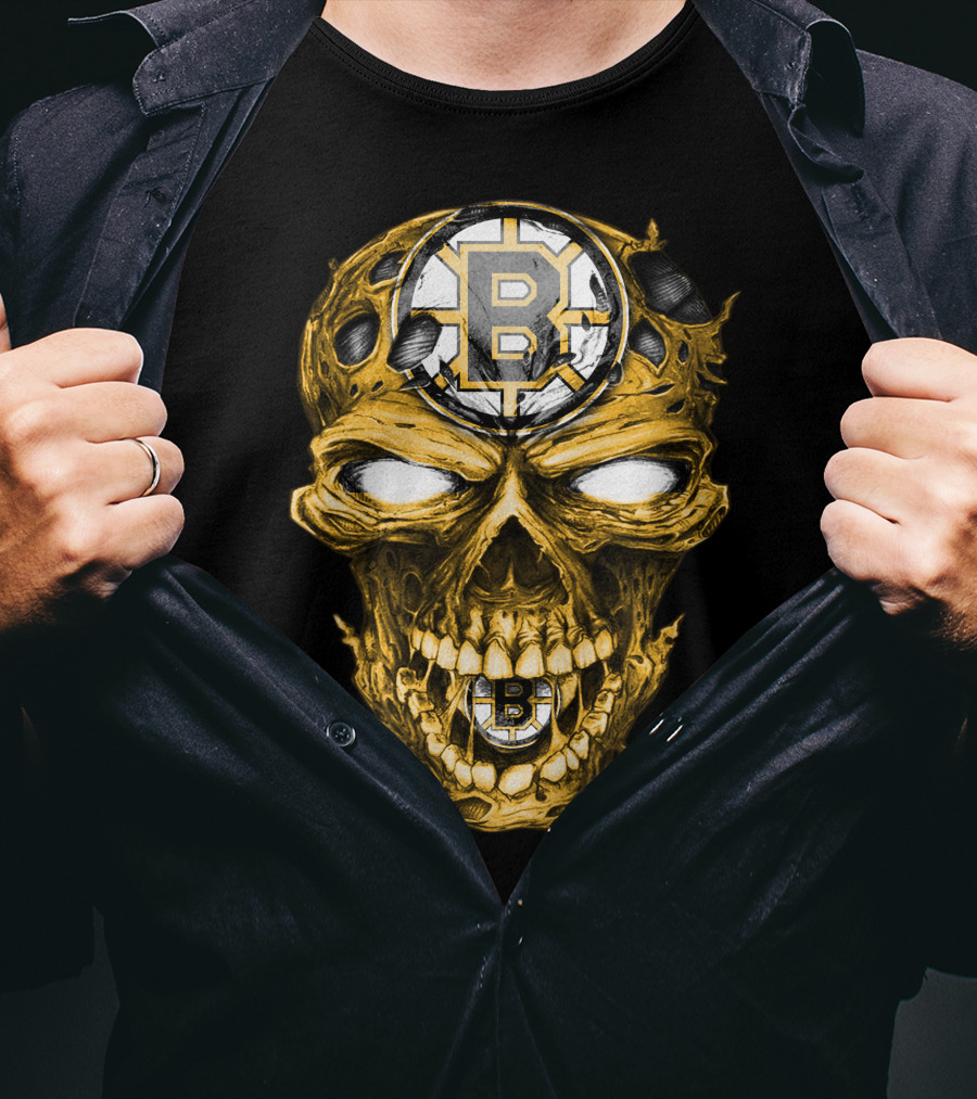 Boston Bruins Skull B Logo Fusion T-Shirt