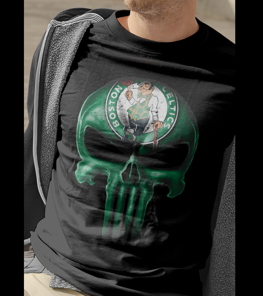 Skull Boston Celtics Punisher T-Shirt