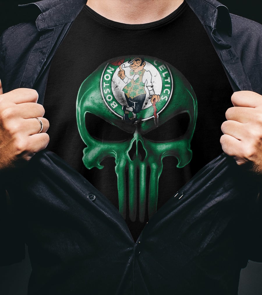 Skull Boston Celtics Punisher T-Shirt