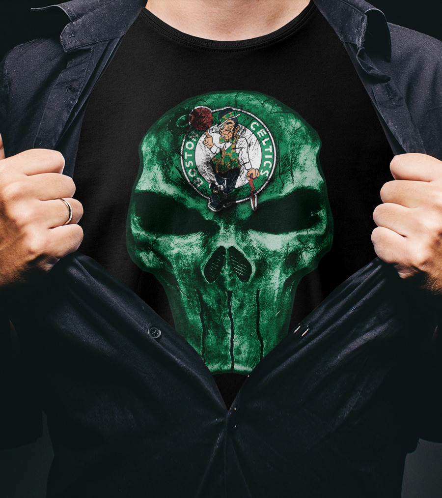 Boston Celtics Green Skull T-Shirt