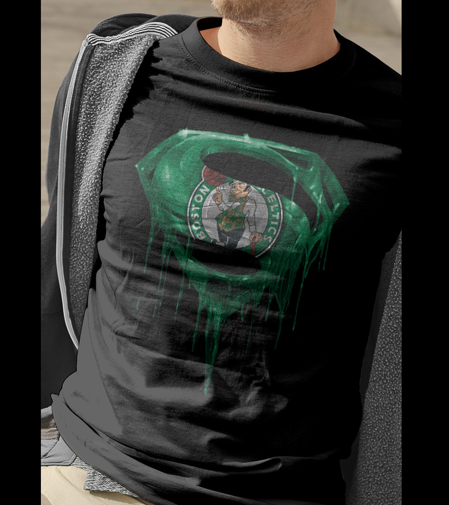 Boston Celtics Superman Logo Melting Spm T-Shirt