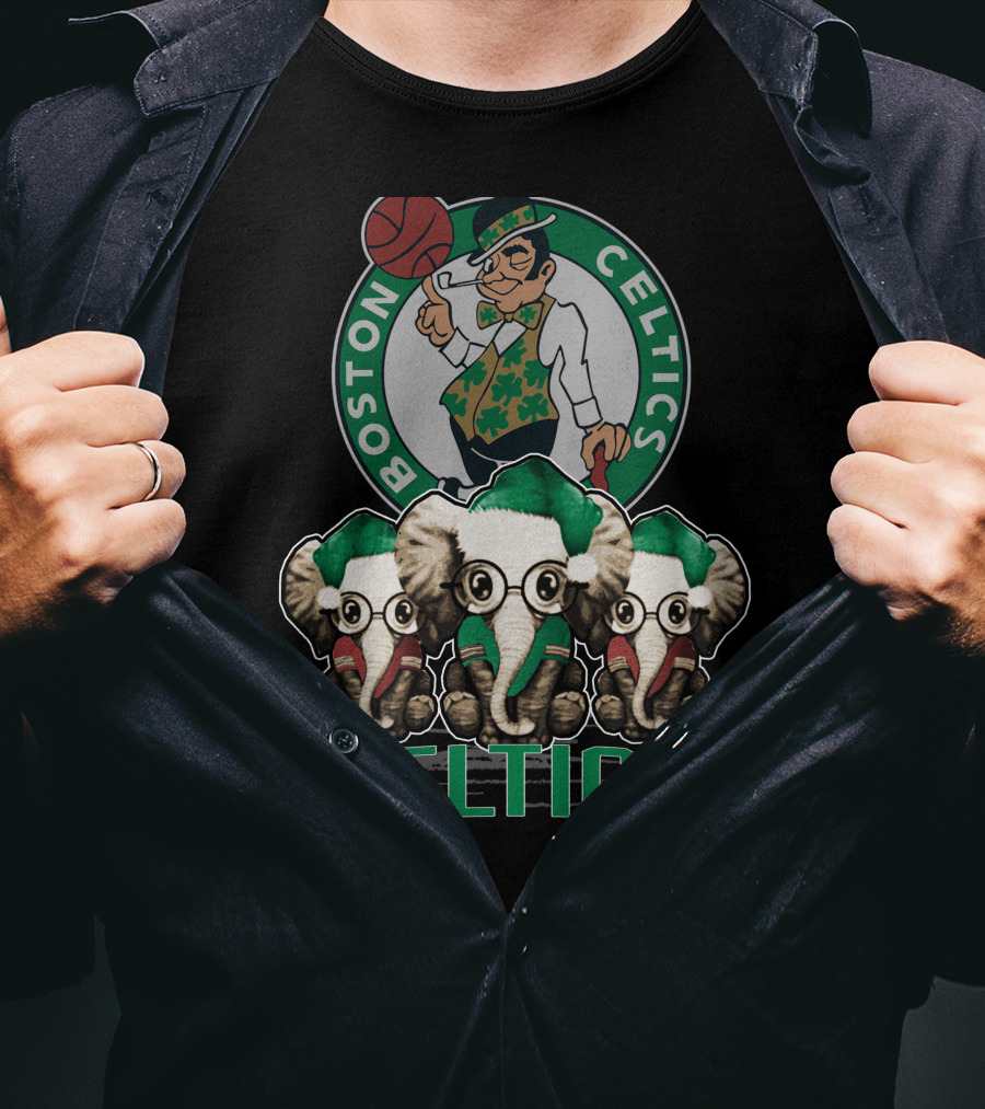 Boston Celtics Xmas Elephants T-Shirt