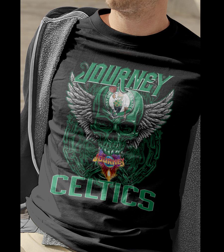 Journey Celtics Boston Celtics Skull Wings T-Shirt
