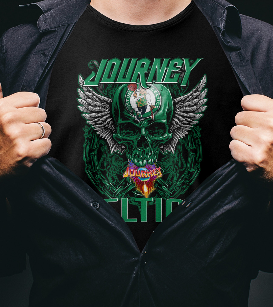 Journey Celtics Boston Celtics Skull Wings T-Shirt