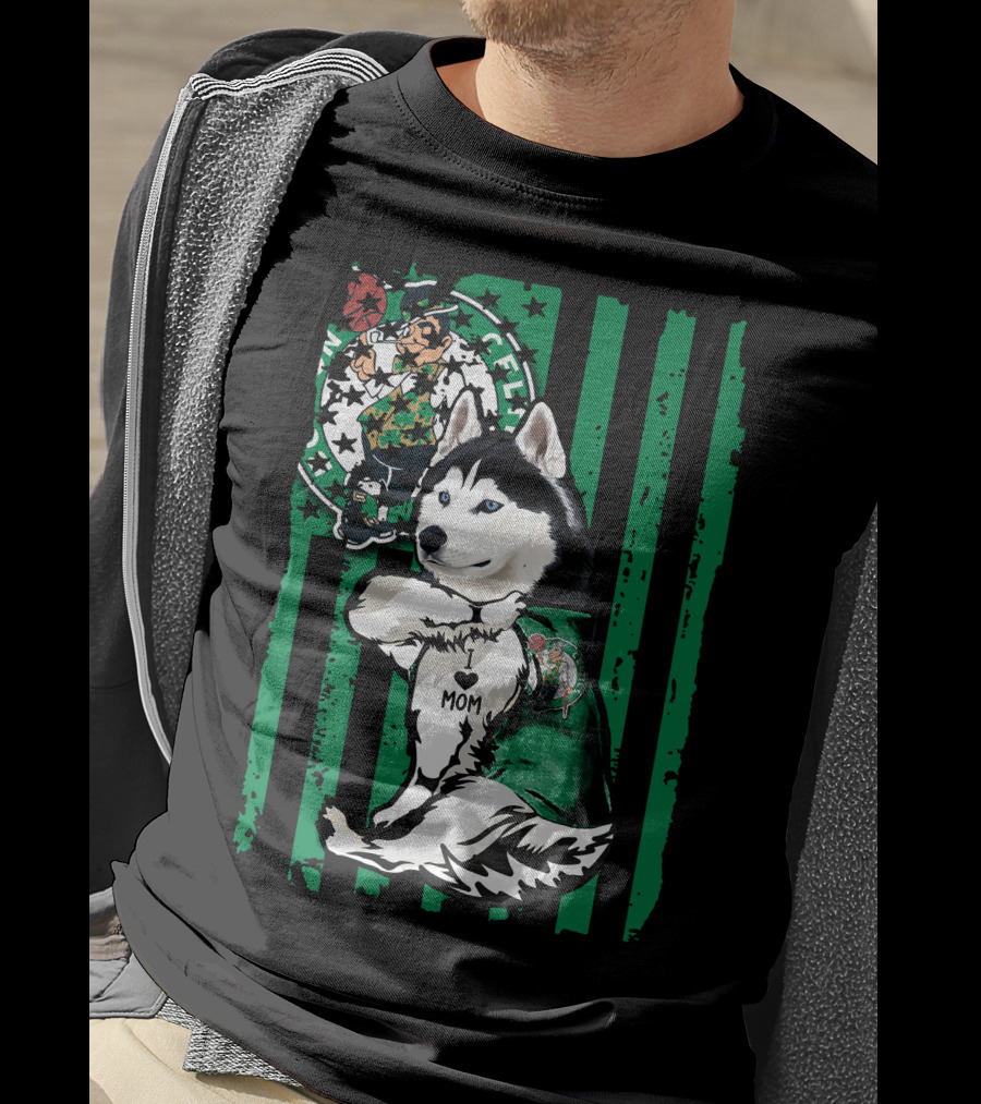 Boston Celtics Siberian Husky Mom Fan T-Shirt