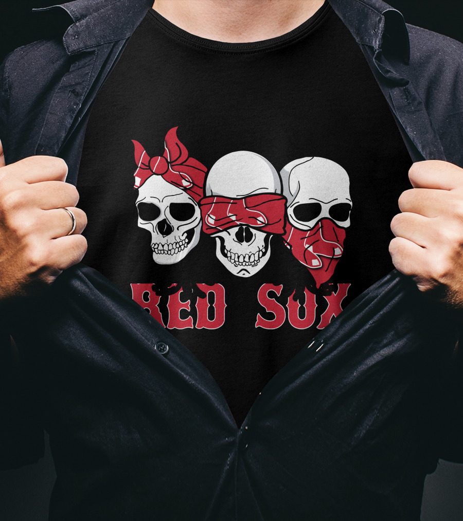 Red Sox Three Skull T-Shirt